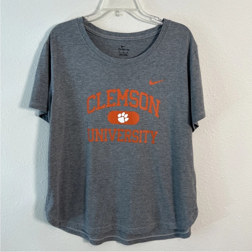 Nike Clemson Tigers Women’s XL T-Shirt Short Sleeve Gray Sz XL Round Neck NCAA